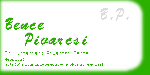 bence pivarcsi business card